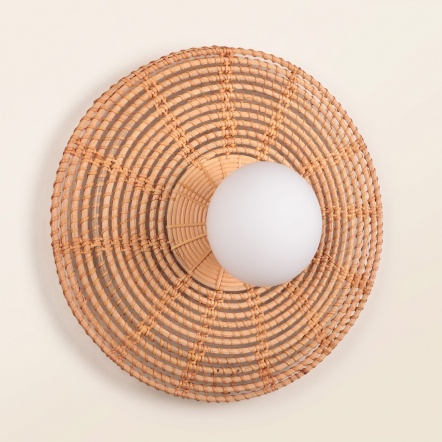 Luvi Luna Dekoratif Rattan Tasarım Duvar Apliği 40 cm