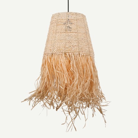 Samoa Doğal Muz Lifi ve Rafya Bohem Tasarım Avize 30x50 cm